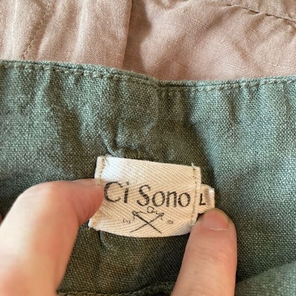 Ci Sono linen/rayon cool cropped trousers with darts not pleats fitted waist - Picture 6 of 8